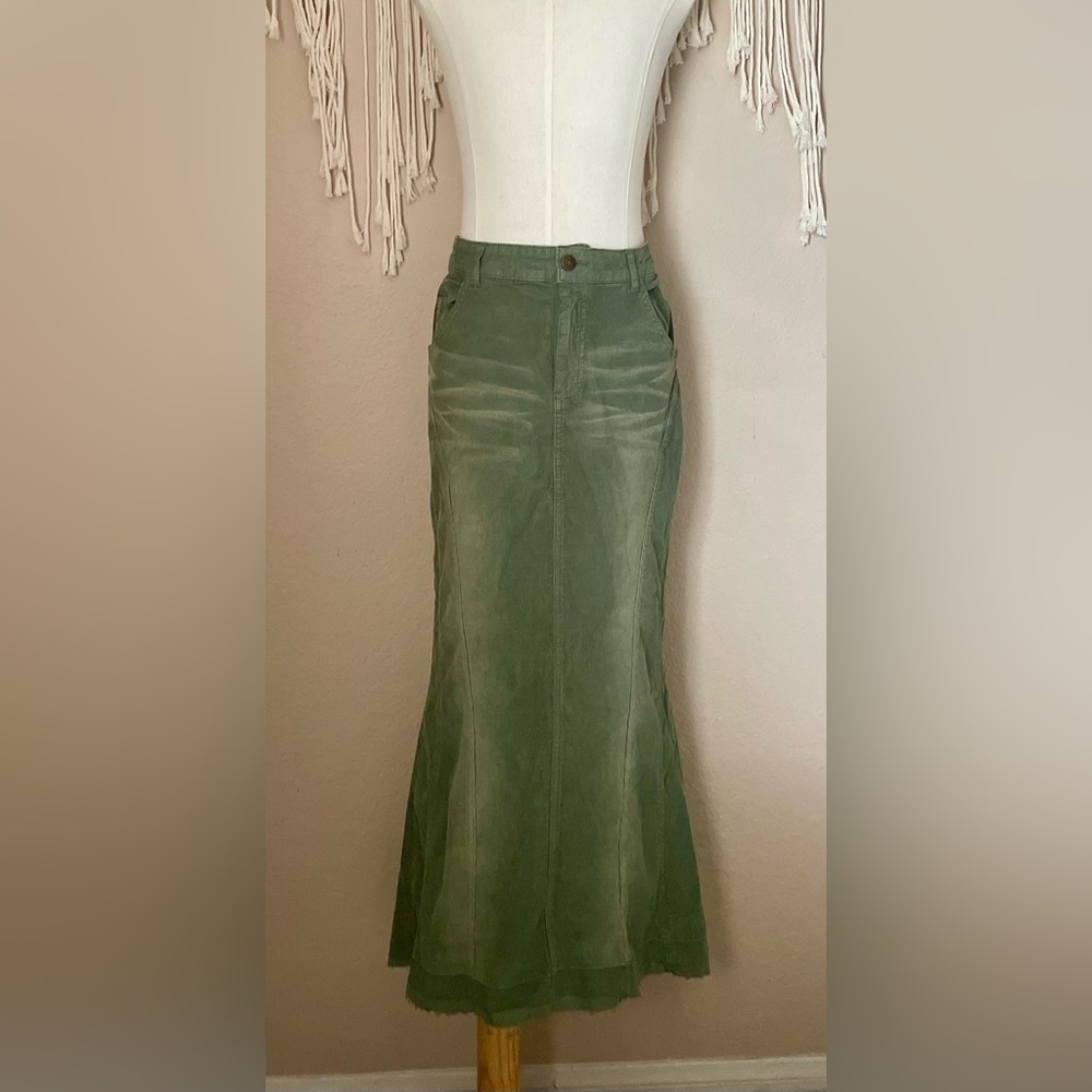Urban Outfitters Corduroy Green Mermaid Skirt